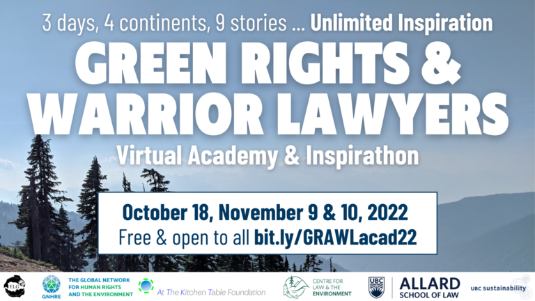Innovating Open Access Legal Education: The First Annual Green Rights & Warrior Lawyers Virtual Academy