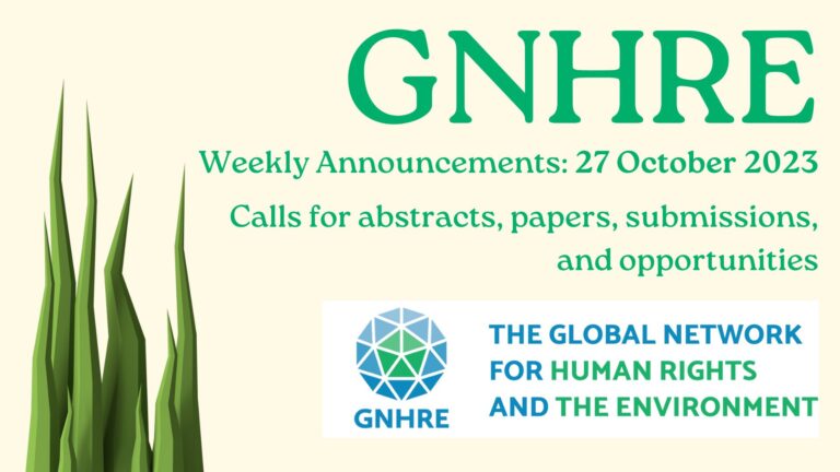 Announcements: 27 October 2023